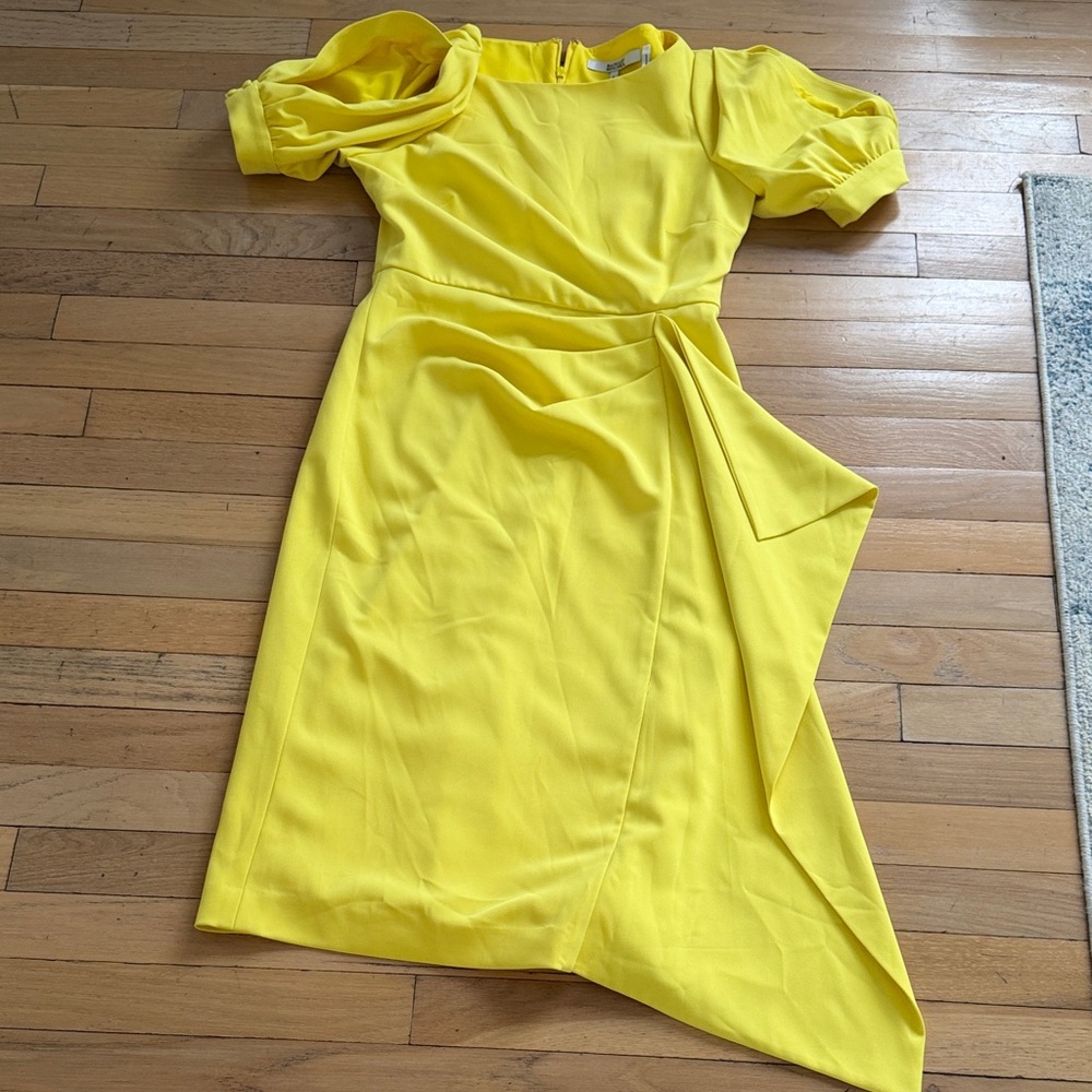 Badgley Mischka Asymmetrical Yellow Dress - Picture 5 of 5